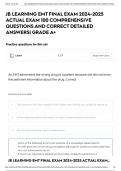 JB LEARNING EMT FINAL EXAM 2024-2025 ACTUAL EXAM 100 COMPREHENSIVE QUESTIONS AND CORRECT DETAILED ANSWERS| GRADE A+