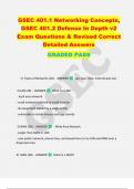    GSEC 401.1 Networking Concepts,  GSEC 401.2 Defense In Depth v2  Exam Questions & Revised Correct  Detailed Answers  GRADED PASS