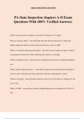 PA State Inspection chapters A-D Exam Questions With 100% Verified Answers.