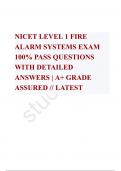 NICET LEVEL 1 FIRE ALARM SYSTEMS EXAM 100% PASS QUESTIONS WITH DETAILED ANSWERS | A+ GRADE ASSURED // LATEST