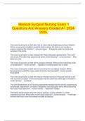  Medical-Surgical Nursing Exam 1 Questions And Answers Graded A+ 2024-2025.