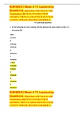 NURS6053 Week 4 75 Leadership Questions. (Questions with Answers and Explanation) BEST EXAM SOLUTION SATISFACTION GUARANTEED SUCCESS LATEST UPDATE 2022/2023 GRADED A+