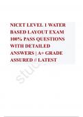   NICET LEVEL 1 WATER BASED LAYOUT EXAM 100% PASS QUESTIONS WITH DETAILED ANSWERS | A+ GRADE ASSURED // LATEST