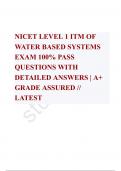  NICET LEVEL 1 ITM OF WATER BASED SYSTEMS EXAM 100% PASS QUESTIONS WITH DETAILED ANSWERS | A+ GRADE ASSURED // LATEST