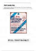 Test Bank - American Journey: A History of the United States, The, Volume 2, 8th Edition by David Goldfield, Carl Abbott, All Chapters 1-31|Complete Guide A+