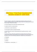   Med Surg 1 Final Exam Questions And Answers Graded A+ 2024-2025.