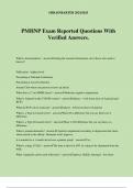 PMHNP Exam Reported Questions With Verified Answers.