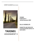 Tax2601 Assignment 3 semester 2 2022