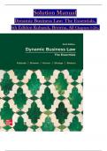 Dynamic Business Law, 6th Edition TEST BANK By Nancy Kubasek, ISBN: 9781260733976, All 52 Chapters Covered, Verified Latest Edition