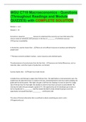 WGU C719 Macroeconomics - Questions (Throughout Readings and Module QUIZZES) with COMPLETE SOLUTION