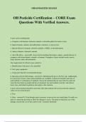 OH Pesticide Certification – CORE Exam Questions With Verified Answers.