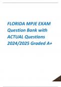 FLORIDA MPJE EXAM Question Bank with ACTUAL Questions 2024/2025 Graded A+