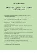 PA Pesticide Applicator Exam Core Info Exam Study Guide.