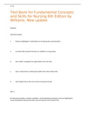 Test Bank for Fundamental Concepts and Skills for Nursing 6th Edition by Williams. New update 