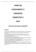 HRM3706 ASSIGNMENT 6 SEMESTER 2 2024 DETAILED ANSWERS