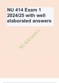 NU 414 Exam 1 2024/25 with well elaborated answers 