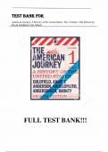 Test Bank - American Journey: A History of the United States, The, Volume 1, 8th Edition by David Goldfield, All Chapters 1-31||Complete Guide A+