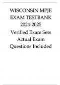 WISCONSIN MPJE EXAM TESTBANK 2024/2025 Verified Exam Sets Actual Exam Questions Included