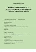 RHIT EXAM PREP PRACTICE QUESTIONS DOMAIN III (Compliance) Questions With Verified Answers.