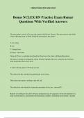 Bonus NCLEX RN Practice Exam Remar Questions With Verified Answers