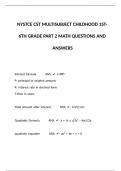 NYSTCE CST Multisubject Childhood 1st-6th grade Part 2 math Questions And Answers