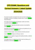 CPD EXAM | Questions and Correct Answers | Latest Update 2024/2025