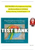 TEST BANK For Psychopharmacology Drugs the Brain and Behavior 3rd Edition  By Meyer Nursing, Verified Chapters 1 - 20 