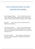 NYSTCE Childhood Literacy 221 Exam Questions With Answers.