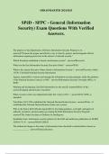 SPēD - SFPC - General (Information Security) Exam Questions With Verified Answers.