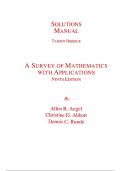 SOLUTIONS MANUAL FOR A SURVEY OF MATHEMATICS WITH APPLICATIONS NINTH EDITION BY  TAMSEN HERRICK