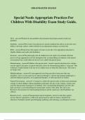 Special Needs Appropriate Practices For Children With Disability Exam Study Guide.