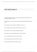 SLS 2311 Exam 2 Questions and Answers