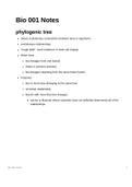 Class notes BIO 001 