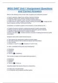 WGU D467 Unit 1 Assignment Questions and Correct Answers