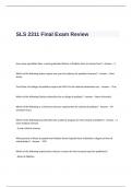 SLS 2311 Final Exam Review Questions and Answers