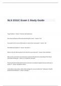 SLS 2311C Exam 1 Study Guide Questions and Answers