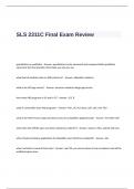 SLS 2311C Final Exam Review Questions and Answers