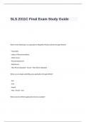 SLS 2311C Final Exam Study Guide Questions and Answers