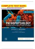 COMPLETE TEST BANK: McCance & Huether’s Pathophysiology 9th Edition by Julia Rogers DNP RN CNS FNP-BC (Author) latest Update.