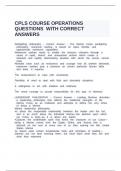 CPLS COURSE OPERATIONS QUESTIONS WITH CORRECT ANSWERS.