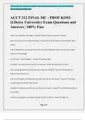 ACCT 212 FINAL MC - PROF KOSS (Liberty University) Exam Questions and Answers | 100% Pass