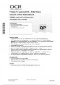 OCR  AS Level Further Mathematics A  Y535/01 Additional Pure Mathematics JUNE 2024