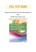 Psychiatric-Mental Health Nursing 8th Edition Videbeck Test Bank