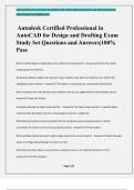 Autodesk Certified Professional in AutoCAD for Design and Drafting Exam Study Set Questions and Answers|100% Pass