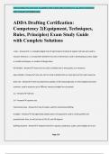 ADDA Drafting Certification: Competency 2(Equipment, Techniques, Rules, Principles) Exam Study Guide with Complete Solutions