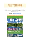 Health Promotion Throughout the Life Span 9th Edition Edelman Test Bank