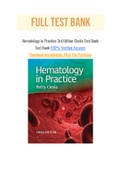 Hematology in Practice 3rd Edition Ciesla Test Bank