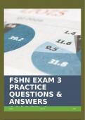 FSHN EXAM 3 PRACTICE QUESTIONS & ANSWERS SCORED A+