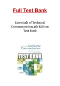 Essentials of Technical Communication 4th Edition Tebeaux Test Bank