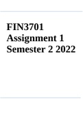 FIN3701 Assignment 1 Semester 2 2022